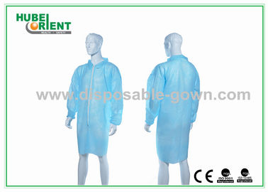 PP Nonwoven Blue/Green Disposable Lab Coat With Zip For Protect Body And Prevent Pollution