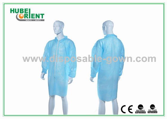 Non Sterile  22gsm MP Disposable Lab Coats With Zip Closure
