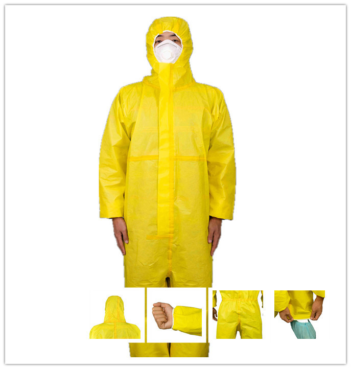 Oil Refinery / Chemical Handling Type 3B Disposable PP PE Protective Coverall With Hood